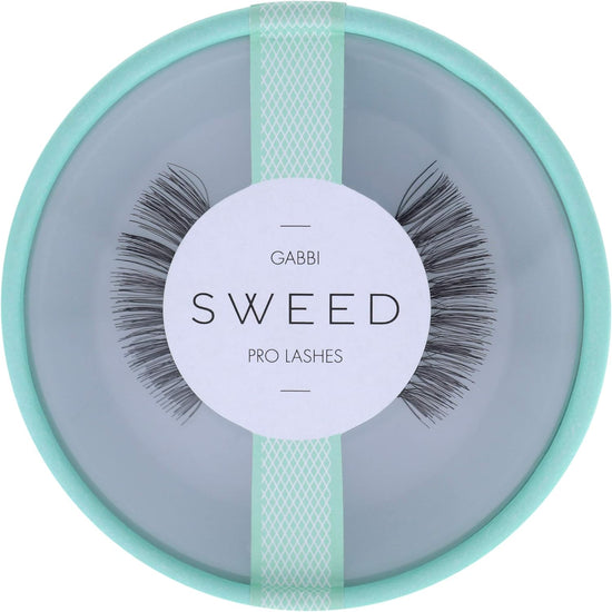 Sweed Professional False Lashes in Black, Style Gabbi, Hollywood Volume with Graduated Weightless Length, Flexible Clear Band, Up to 10 Wears