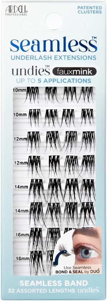 Ardell Seamless Underlash Extensions Refill Faux Mink, False Eyelashes, Vegan Friendly, 32 Assorted Lengths (Pack of 1)