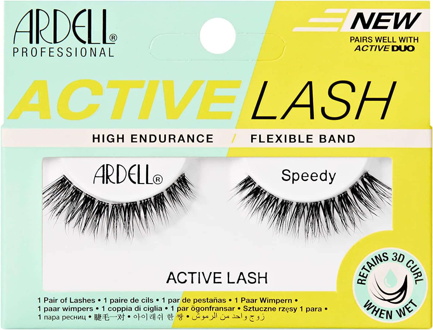 Ardell Active Lash Speedy False Eyelashes, Water-resistant, Light Volume, Short Length, Vegan Friendly, 1 Pair (Pack of 1)