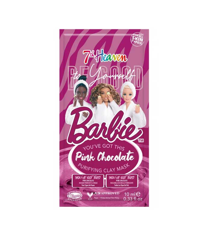 7th Heaven X Barbie 'You've got this' Vegan Pink Chocolate Purifying Clay Face Mask  Suitable for all skin types