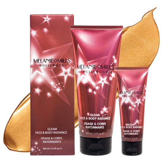 Melanie Mills Hollywood Gleam Body Radiance All In One Makeup, Moisturiser & Glow For Face & Body Rose Gold