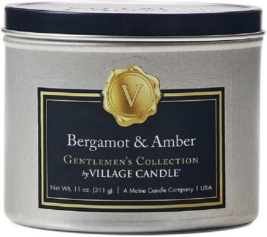 Village Candle -Bergamot & Amber - Tin