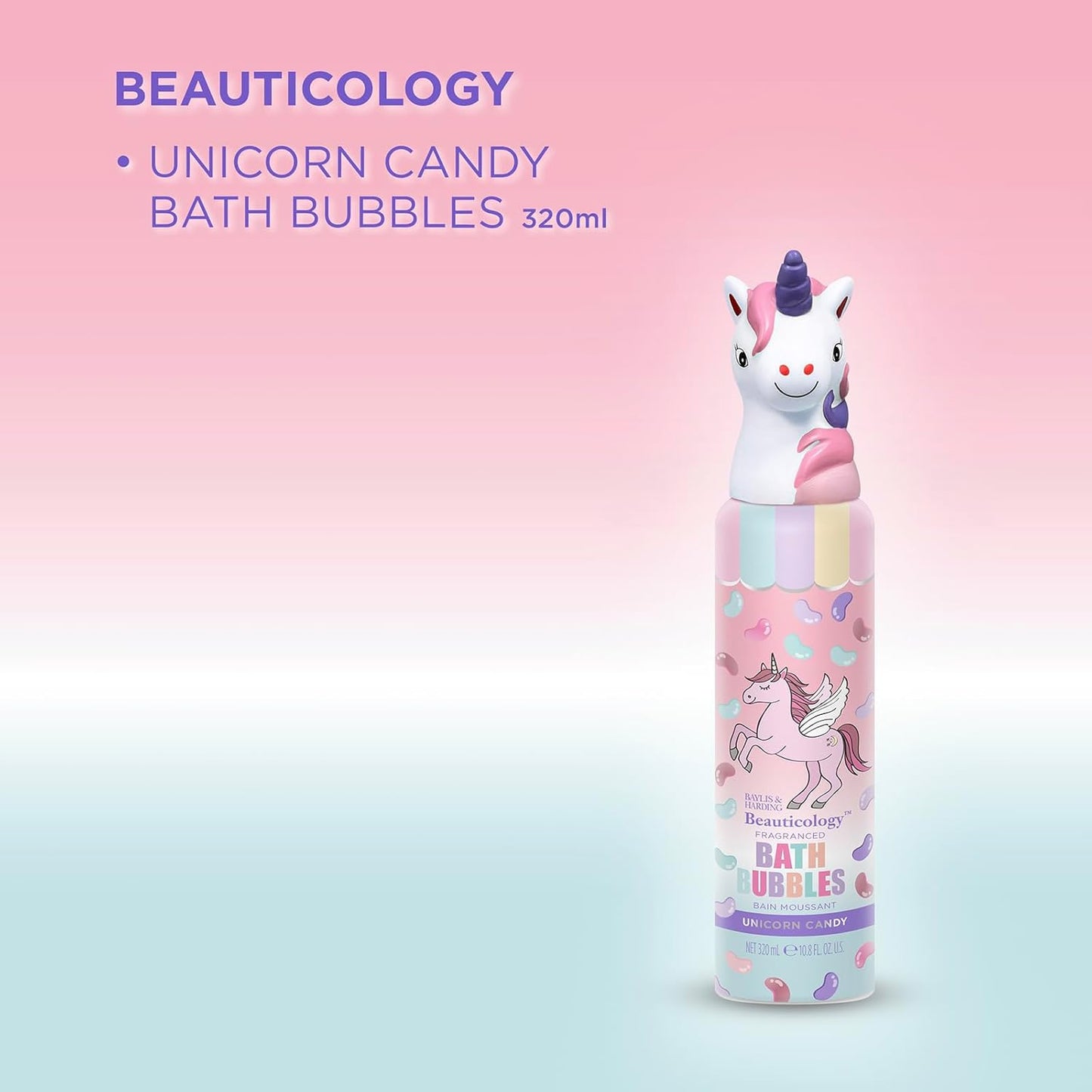 Baylis & Harding Beauticology Unicorn Candy Bath Bubbles Gift - Vegan Friendly (Pack of 1)