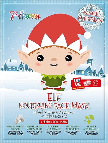 7th Heaven Winter Wonderland Elf Face Mask, Hydrating Face Mask for Sensitive Skin, For Children Age 8+, Cruelty Free Sheet Masks