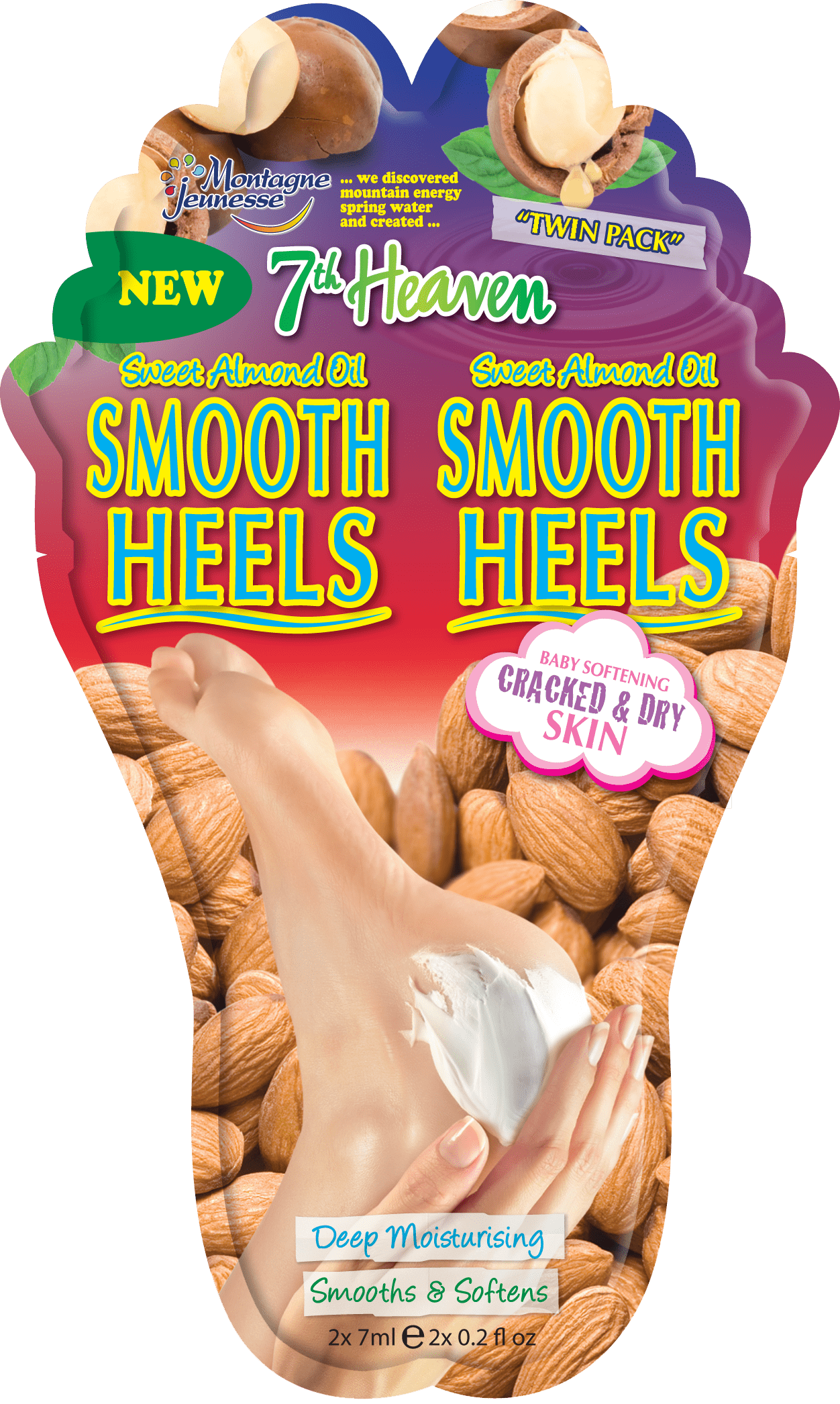 7th Heaven 'Smooth Heels' Nourishing Foot Balm with Sweet Almond Oil and Shea Butter to Deeply Moisturise, Smooth and Soften Cracked and Dry Feet