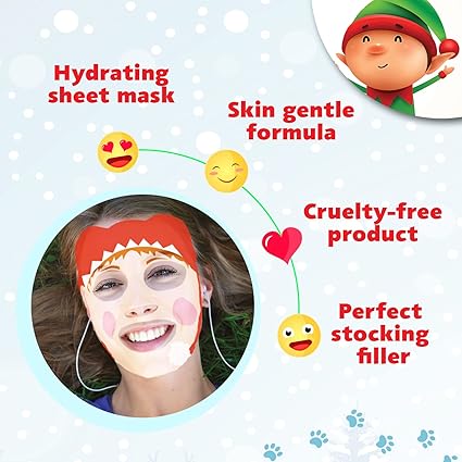 7th Heaven Winter Wonderland Elf Face Mask, Hydrating Face Mask for Sensitive Skin, For Children Age 8+, Cruelty Free Sheet Masks