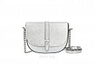Italian Leather Helga Shoulder Handbag Silver