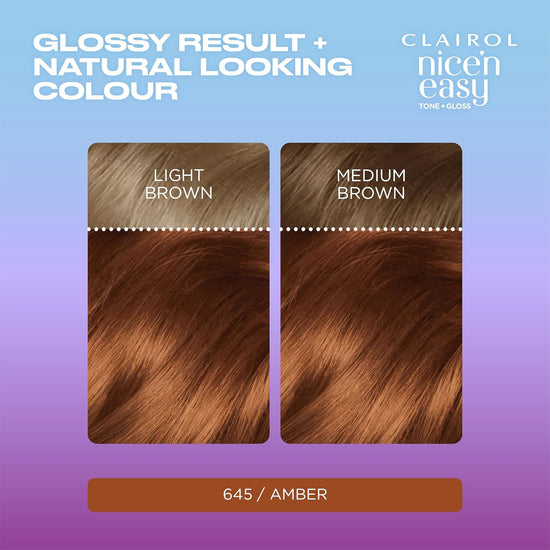 Load image into Gallery viewer, Clairol Nice&amp;#39;n Easy Tone+Gloss Semi Permanent Hair Dye - 645/92 Amber
