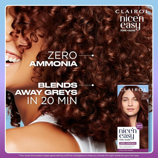 Load image into Gallery viewer, Clairol Nice&amp;#39;n Easy Tone+Gloss Semi Permanent Hair Dye - 550/81 Mahogany

