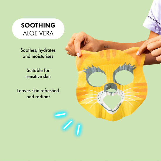 7th Heaven Go Wild Pamper Box Skincare Gift Set - 6 Printed Animal Face Masks and 1 Panda Headband Childrens Gift