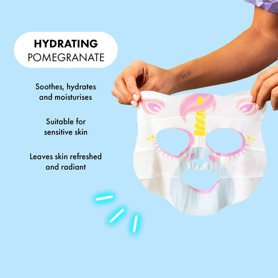 7th Heaven Go Wild Pamper Box Skincare Gift Set - 6 Printed Animal Face Masks and 1 Panda Headband Childrens Gift