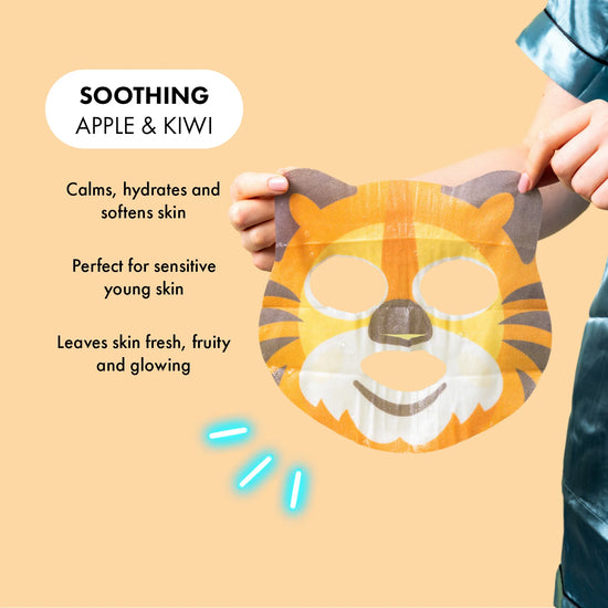 7th Heaven Go Wild Pamper Box Skincare Gift Set - 6 Printed Animal Face Masks and 1 Panda Headband Childrens Gift