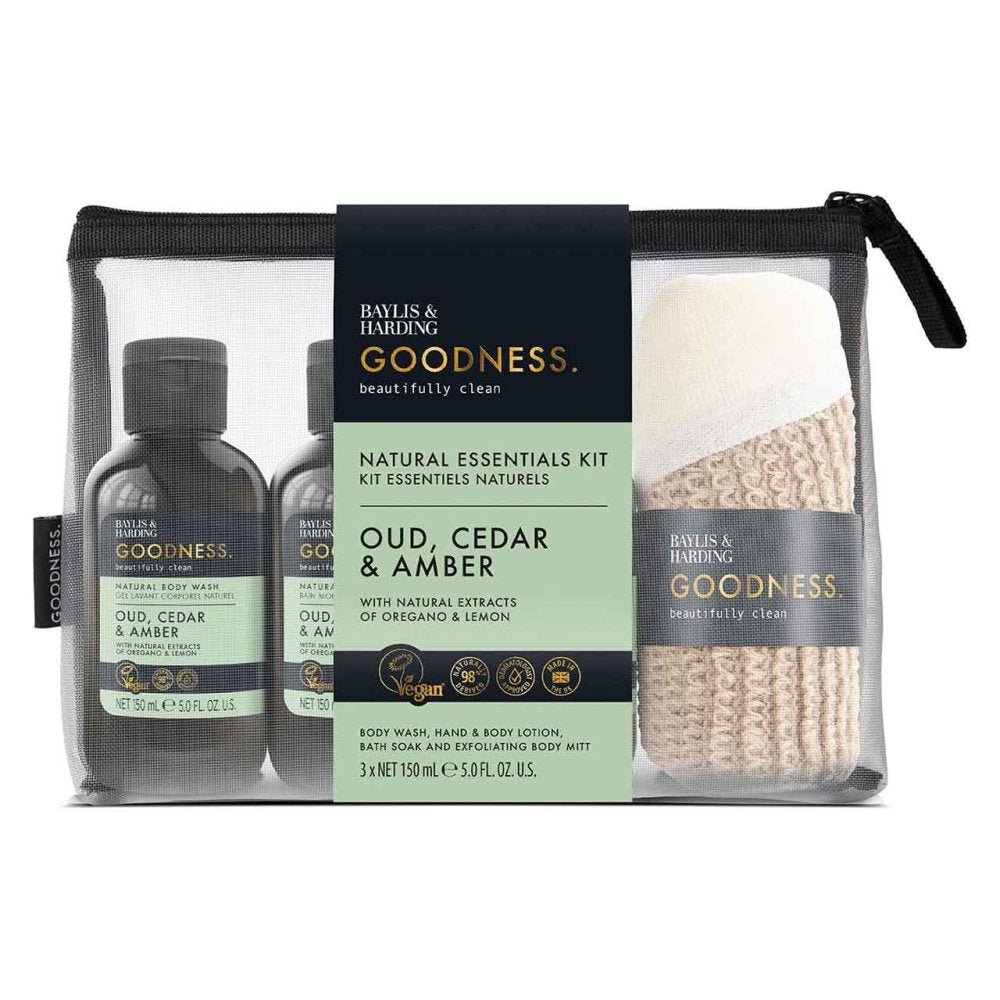 Baylis & Harding Goodness Oud, Cedar & Amber Essentials Gift Set
