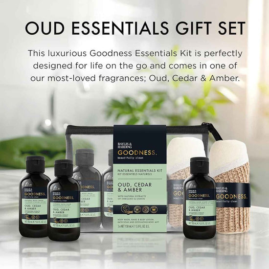 Baylis & Harding Goodness Oud, Cedar & Amber Essentials Gift Set