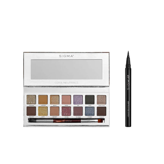 SIGMA COOL NEUTRALS EYESHADOW PALETTE + WICKED LIQUID PEN EYELINER