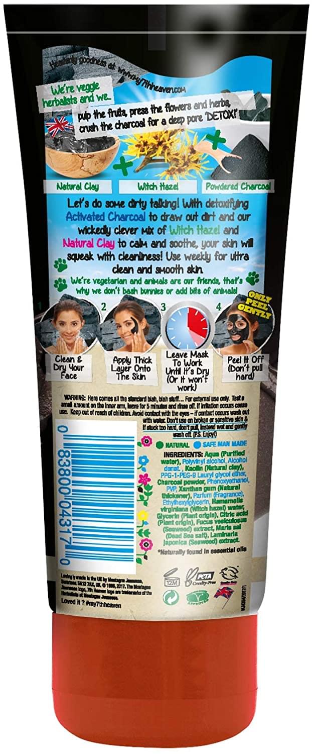 Load image into Gallery viewer, 7th Heaven Charcoal and Black Clay Peel Off Mask 100ml Tube with Witch Hazel for Ultra Clean and Smooth Skin, Suitable for Oily, Normal and Combo Skin Types
