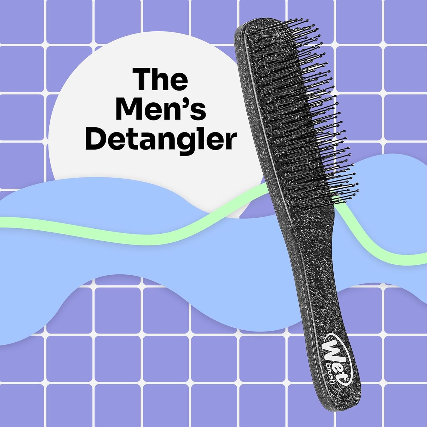 Wet Brush Men's Detangler Black Leather Hair Brush