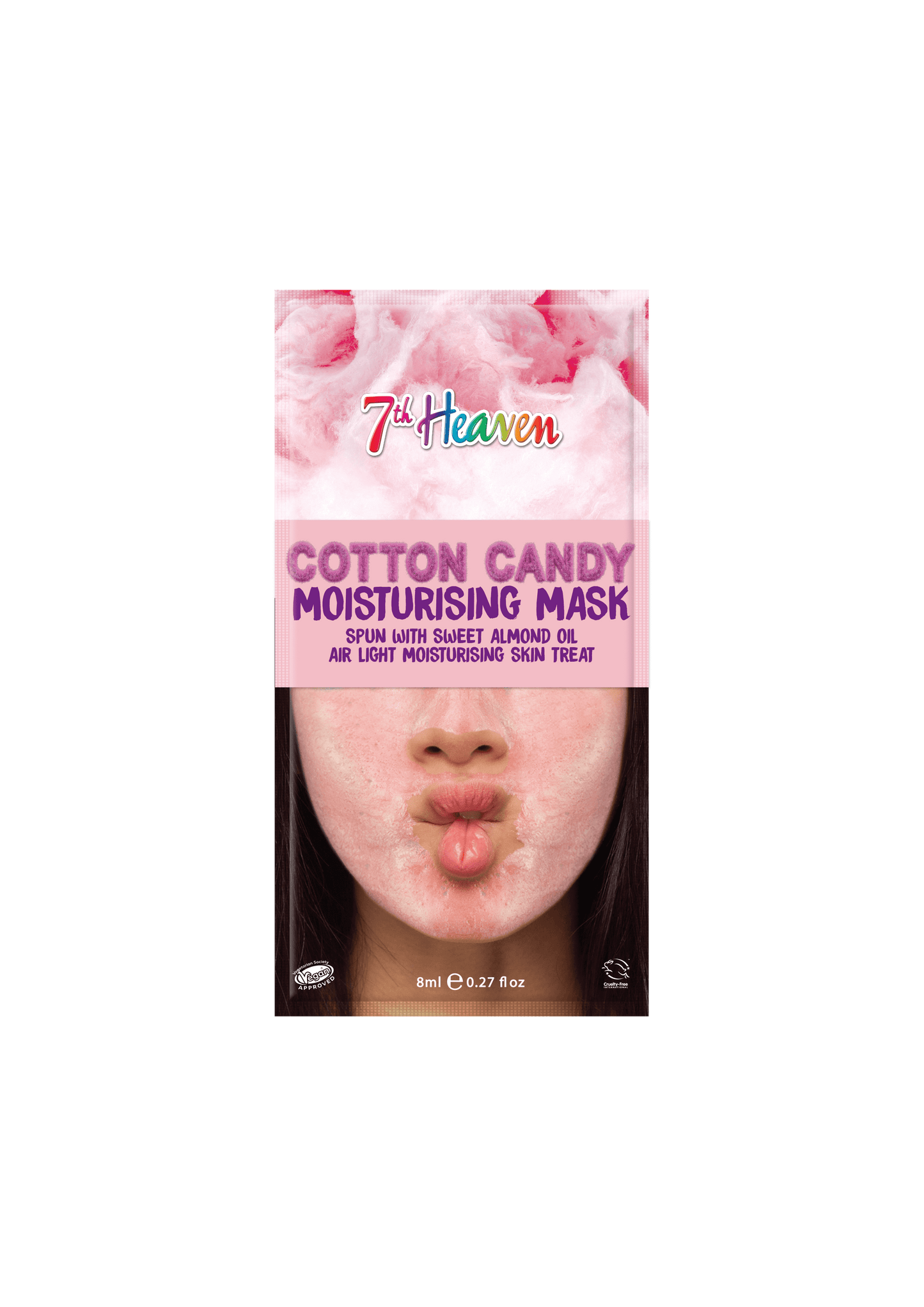 7th Heaven Cotton Candy Light Moisturising Skincare Face Mask with Sweet Almond Oil - Ideal for All Skin Types