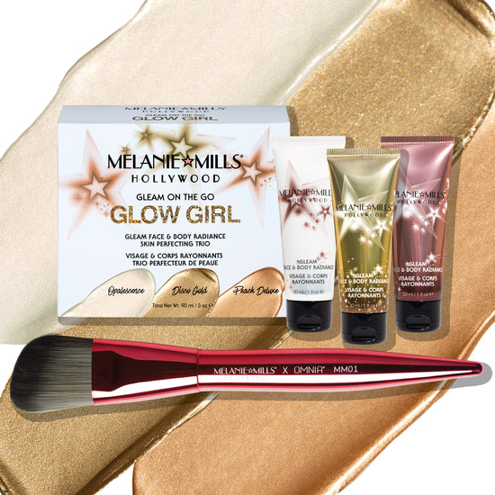 Load image into Gallery viewer, Melanie Mills Hollywood Glow Girl Gleam on the Go Body Radiance Kit
