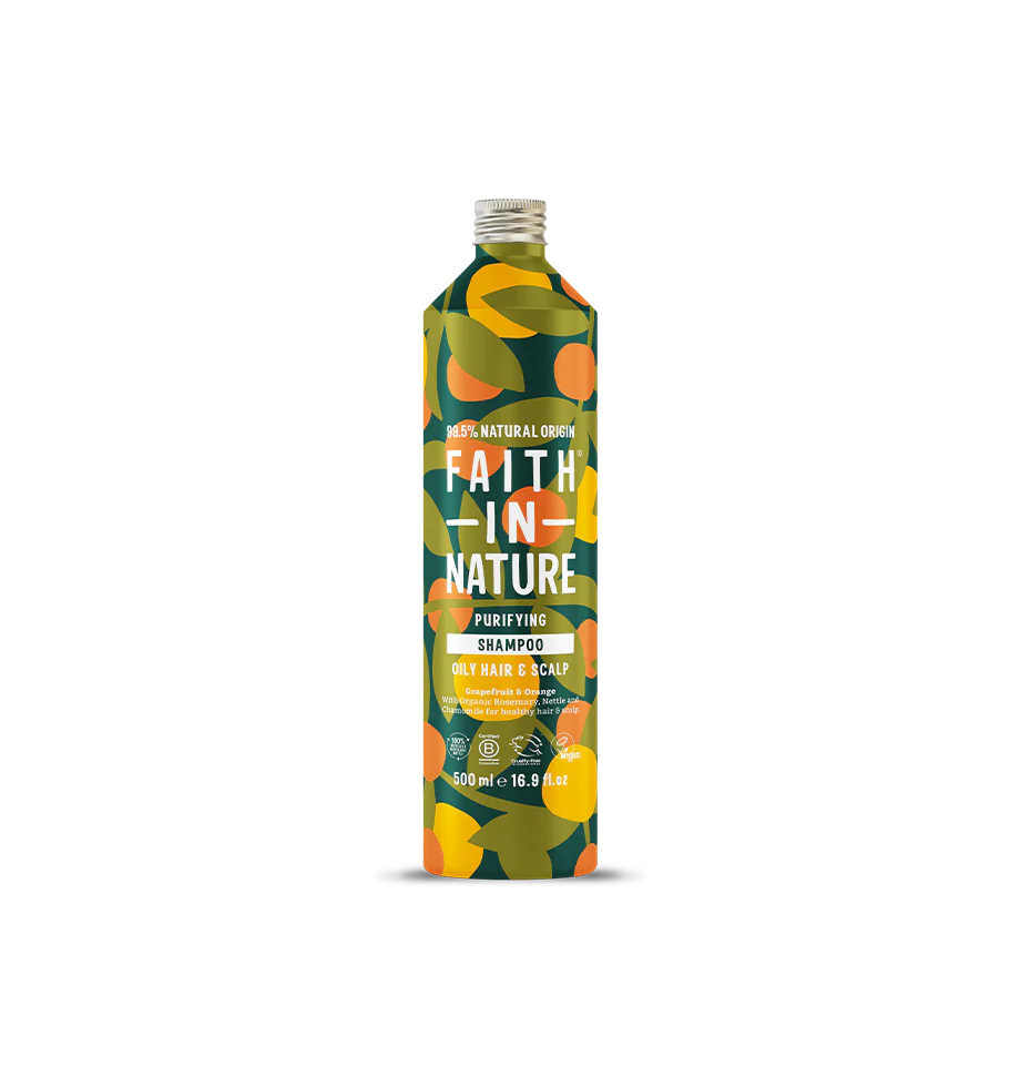 Faith in Nature Grapefruit and Orange Shampoo in a Metal Bottle 500ml