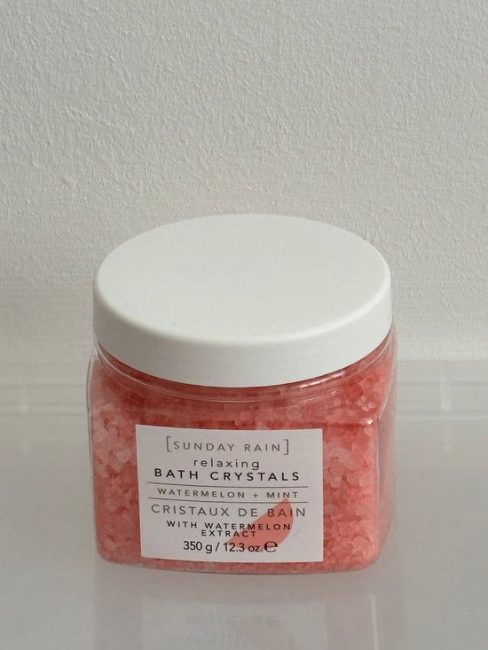 Sunday Rain Luxury Relaxing Sea Salt Bath Crystals, Vegan & Cruelty-Free, Fruity Watermelon & Refreshing Mint Fragrance 350g