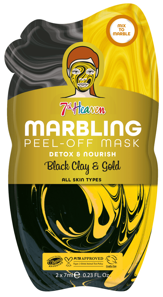7th Heaven Black and Gold Marbling Peel-Off Masque