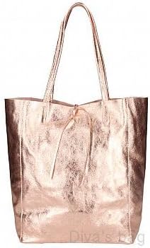 Ladies Soft Italian Real Leather Metallic Shopper Tote Bags Women Girls College Shoulder Handbags for Women