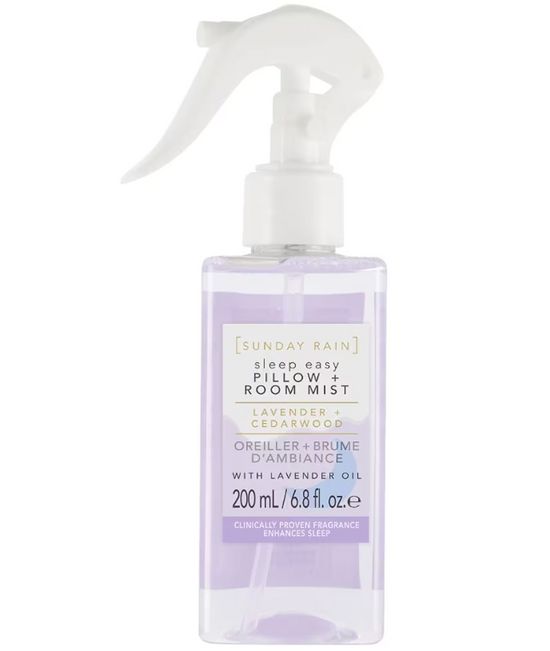 Sunday Rain Sleep Easy Luxury Relaxing Soothing Pillow and Room Mist Spray, Vegan and Cruelty-Free, Lavender and Cedarwood, 200ml