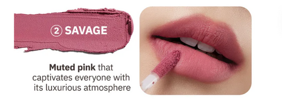 Moonshot Performance Lip Blur Fixing Tint #02 Savage: Cool-tone muted pink colour