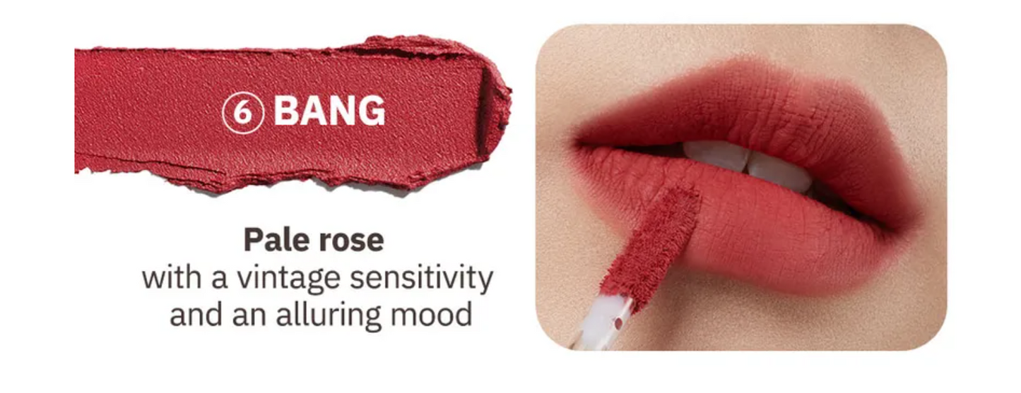 Moonshot Performance Lip Blur Fixing Tint #06 Bang: Neutral-tone vintage rose colour