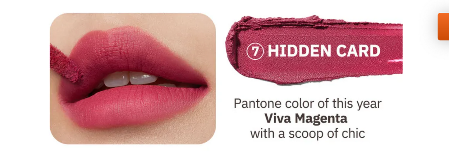 Moonshot Performance Lip Blur Fixing Tint #07 Hidden Card: Cool-tone chic true magenta colour