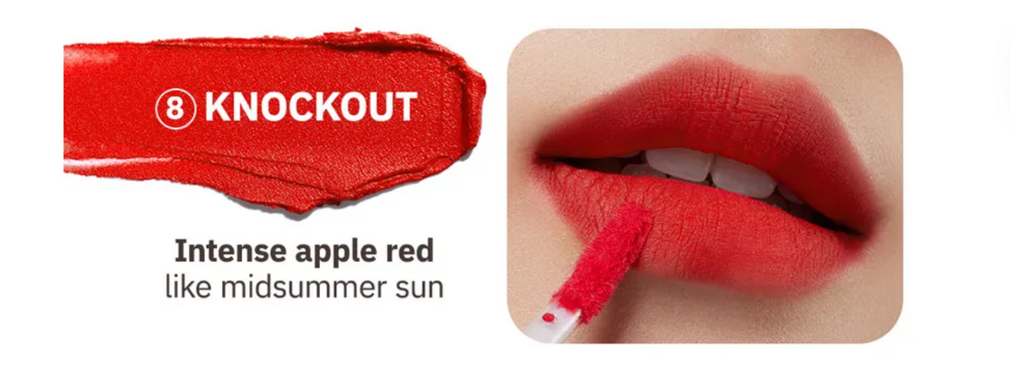 Moonshot Performance Lip Blur Fixing Tint #08 Knockout: Neutral-tone classic red colour