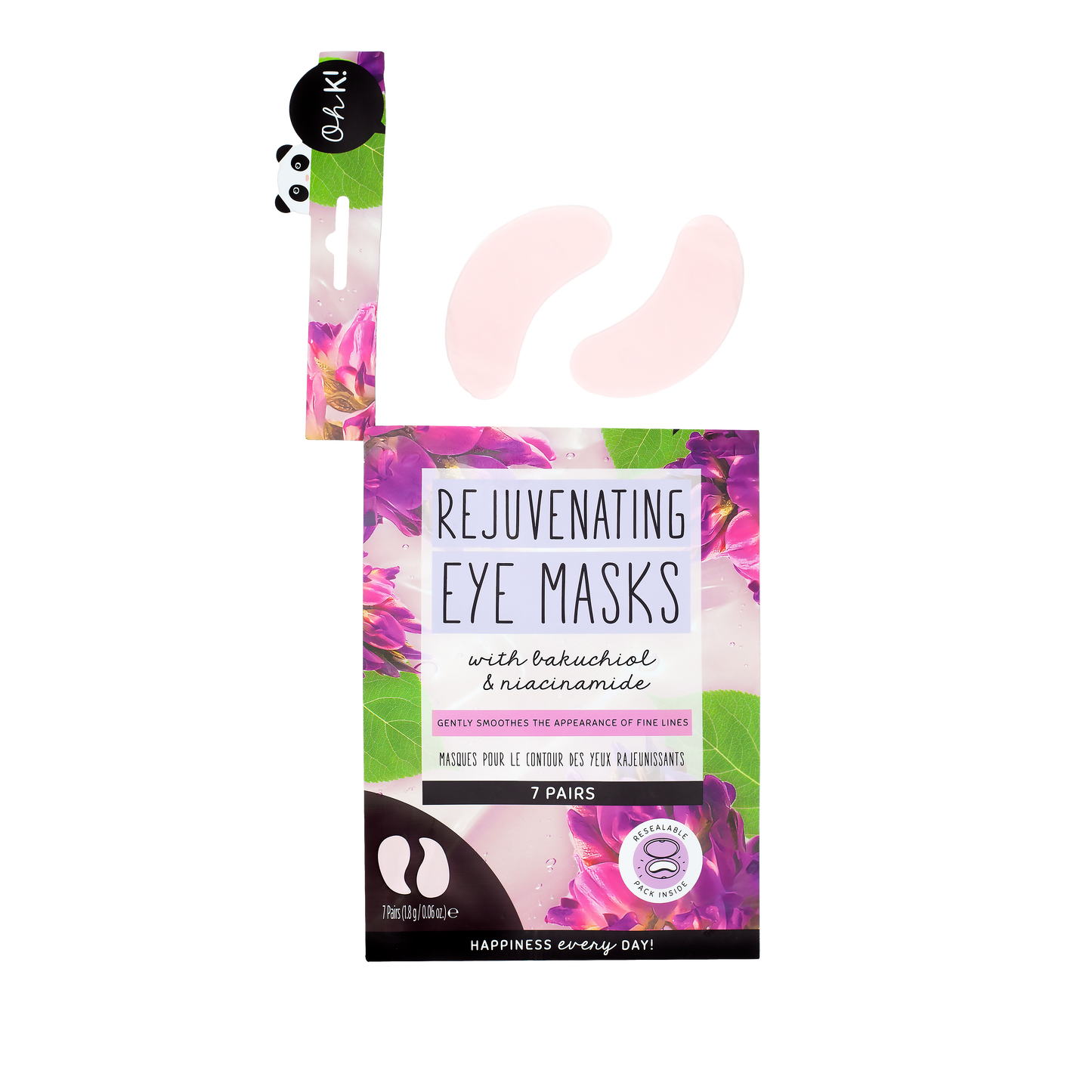 Oh K! Under Eye Masks, Fine Line Smoothing, Reduces Wrinkles, 7 Pairs, With Added Bakuchiol Vegan and Cruelty Free 26g