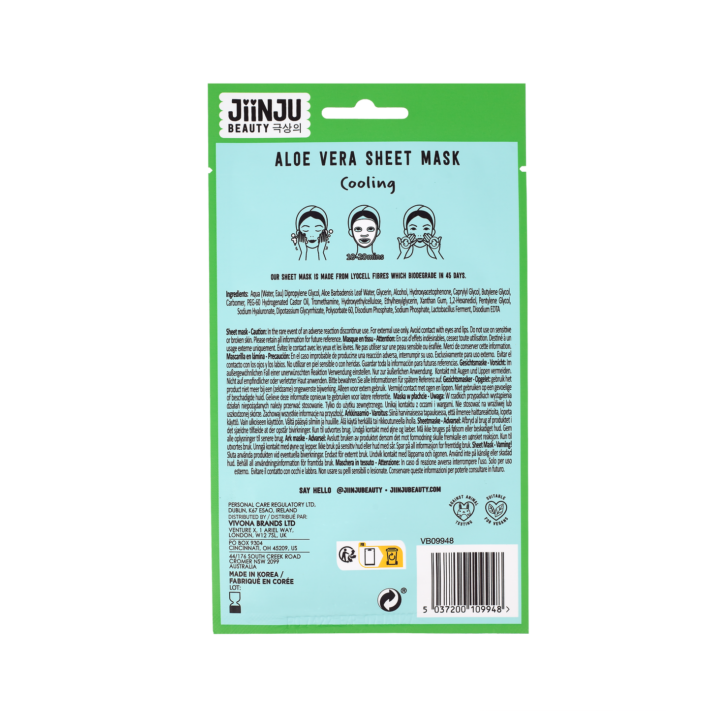 Jiinju Cooling Aloe Vera Sheet Mask