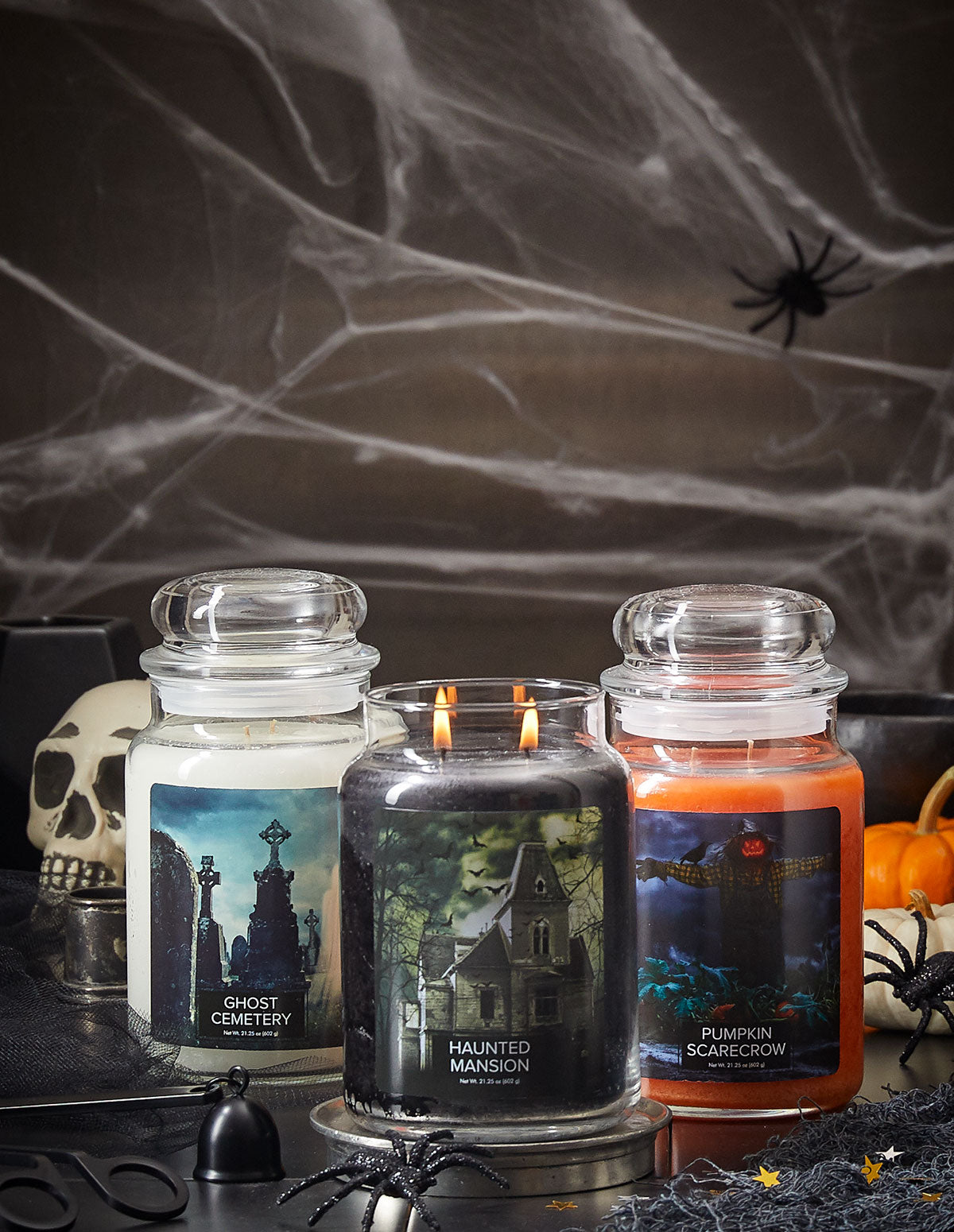 Village Candle - Haunted Mansion - Large Glass Dome