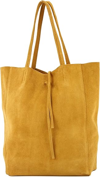 Italian Suede Leather Tote Bag