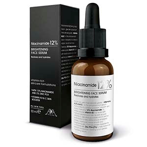 Amphora Aromatics Niacinamide Brightening Face Serum 30ml with 12% Niacinamide 2% Zinc