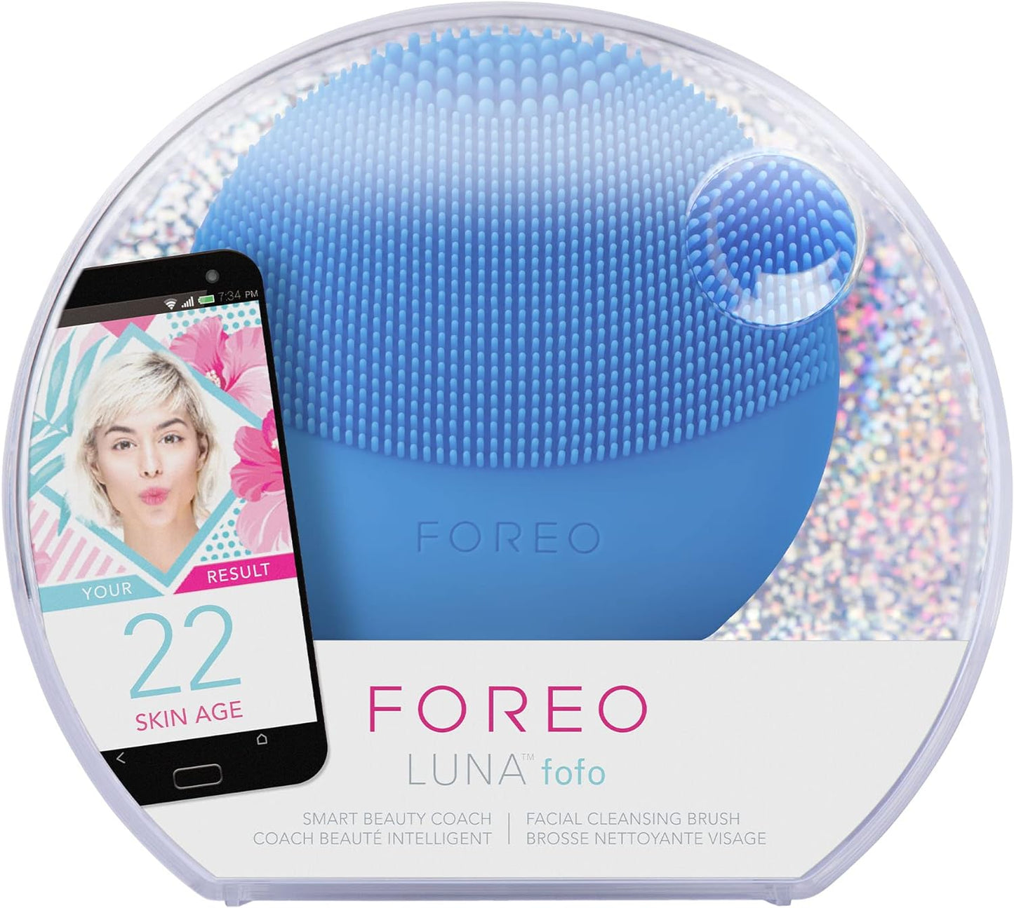 FOREO LUNA fofo Smart Face Brush and Skin Analyzer, Offers Personalized Cleansing for a Unique Skincare Routine, Replaceable Battery Facial Cleansing Brush