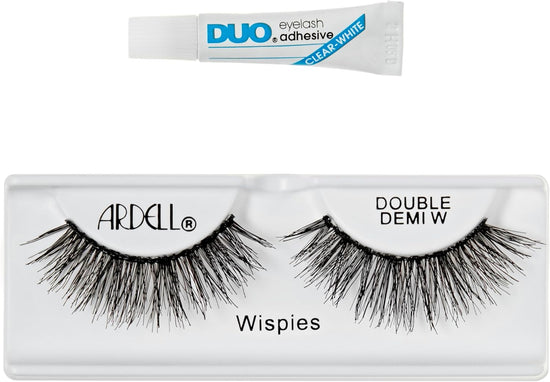 Ardell Double Demi Wispies False Eyelashes, Duo Adhesive Included, Full Volume Medium Length, Vegan Friendly, 1 Pair (Pack of 1)