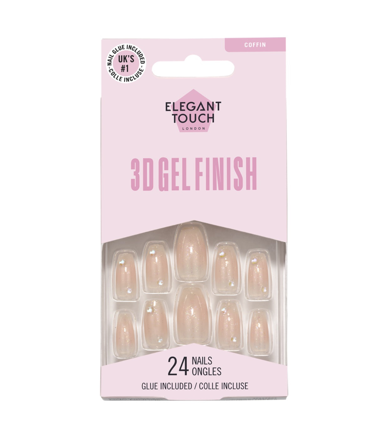 Elegant Touch False Nails 3D Gel Finish - Hydra