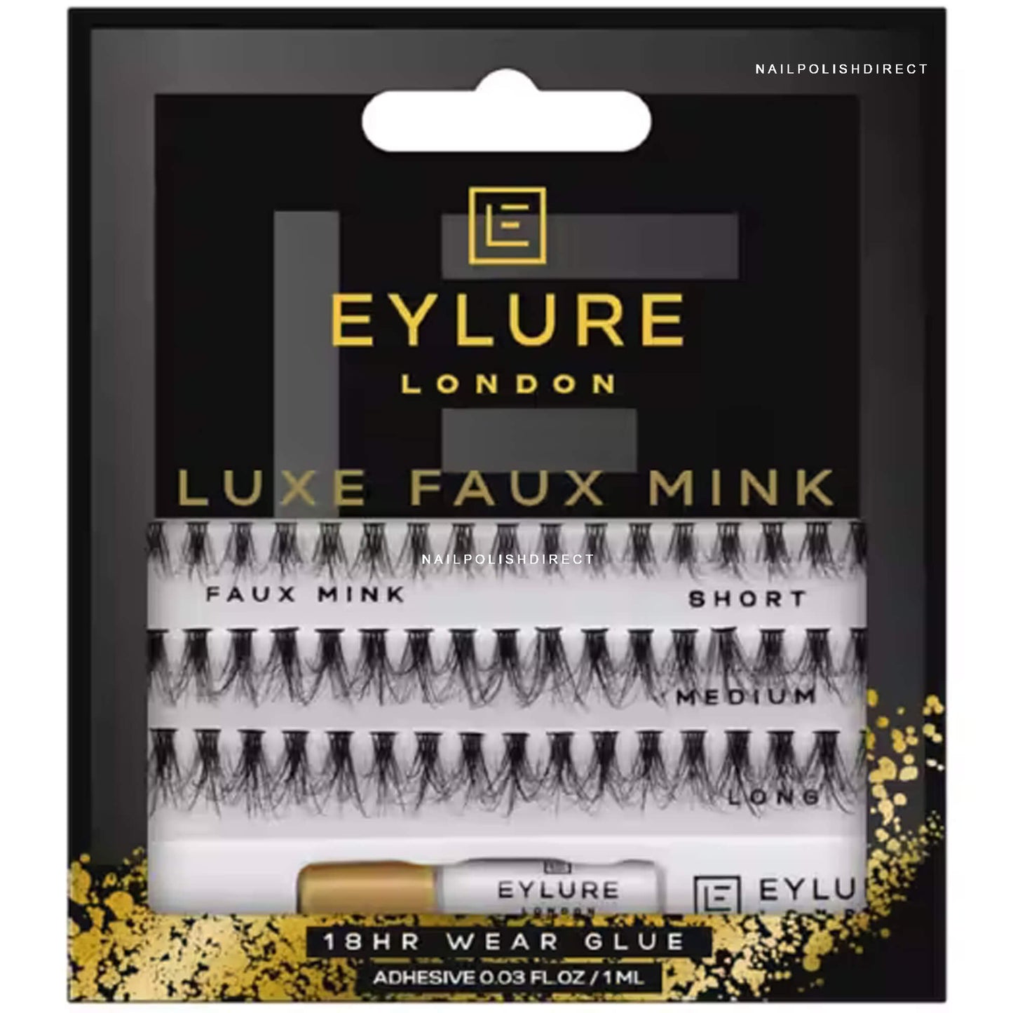 Eylure False Eyelashes - Luxe Faux Mink Individuals (Adhesive Included 1ml)