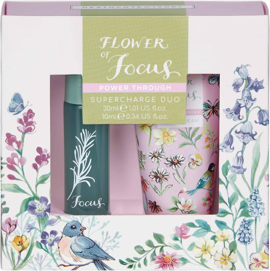 Heathcote & Ivory Flower of Focus Supercharge Duo | 30ml Hand Cream & 10ml Perfume Gel | Cruelty Free & Vegan Friendly | Travel Friendly Sizes Gifts