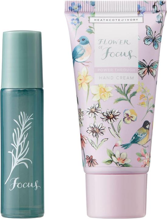 Heathcote & Ivory Flower of Focus Supercharge Duo | 30ml Hand Cream & 10ml Perfume Gel | Cruelty Free & Vegan Friendly | Travel Friendly Sizes Gifts