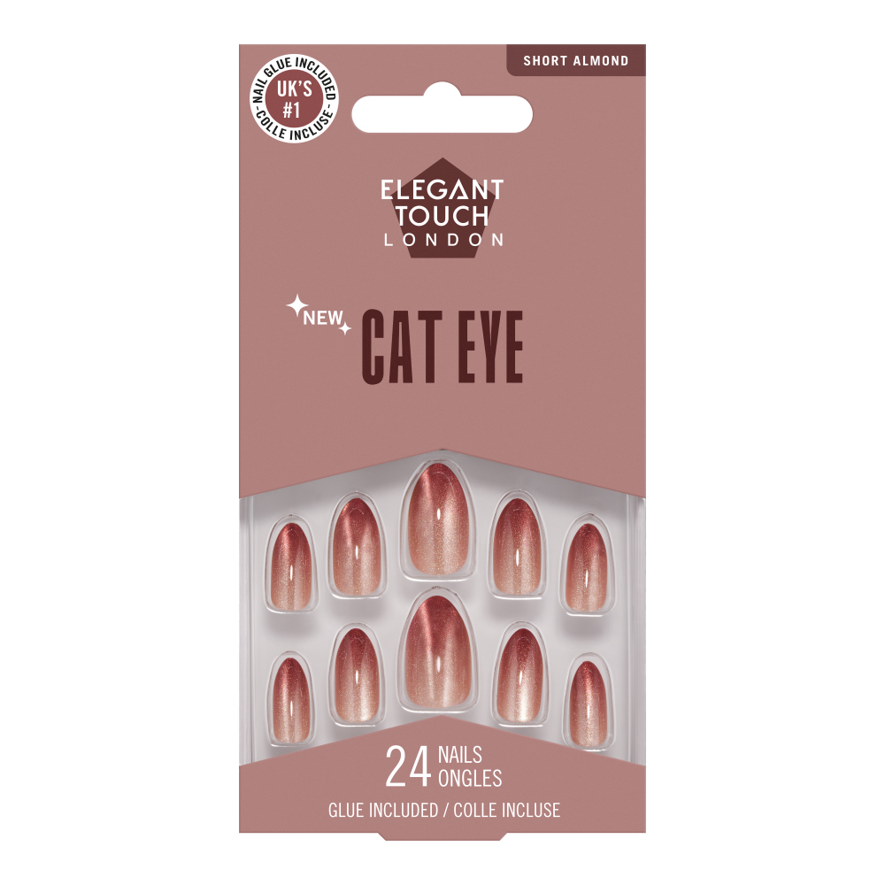 Elegant Touch Cat Eye Nails Glittering Chestnut