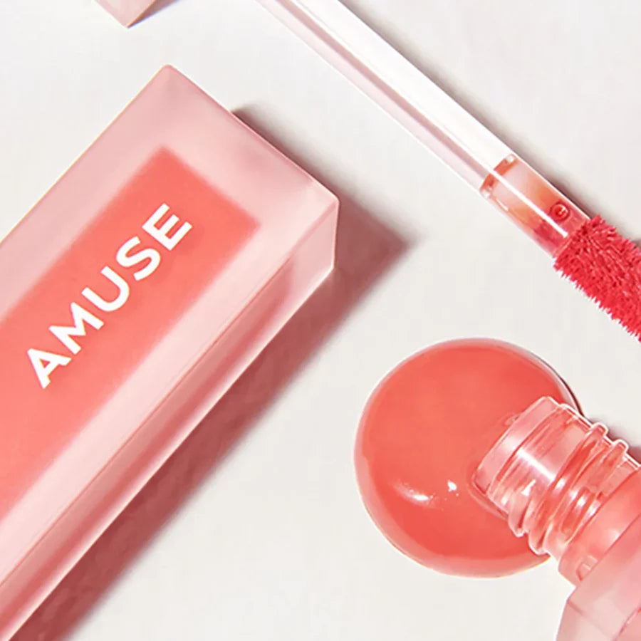 AMUSE Dew Velvet Semi Matt Fresh Dewy Velvet Texture Korean Makeup Transfer-proof Non-sticky Lipstick glossy Vegan 06 Lively Rose (Salmon Rose) 4g