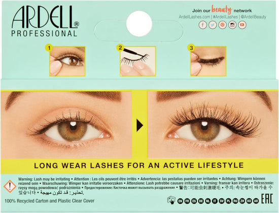 Ardell Active Lash Physical False Eyelashes, Water-resistant, Light Volume, Medium Length, Vegan Friendly, 1 Pair (Pack of 1)