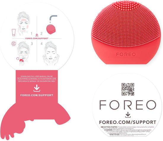 FOREO LUNA play plus 2 - Facial Cleansing Brush - 1-min Deep Facial Cleanser - Travel Accessories - Silicone Face Massager - Holiday Essentials - Ultra-hygienic - All Skin Types - Peach Of Cake!