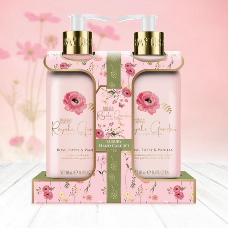 Baylis & Harding Royale Garden Rose, Poppy & Vanilla Luxury Hand Care Gift Set - Vegan Friendly