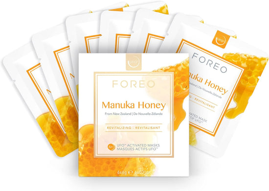 FOREO Manuka Honey UFO Activated Facial Mask for Dull and Fatigued Skin, 6 pack, Anti-Aging, Soothing, Manuka Honey & Allantoin, Cruelty-Free, Clean Formula, Compatible with all UFO devices