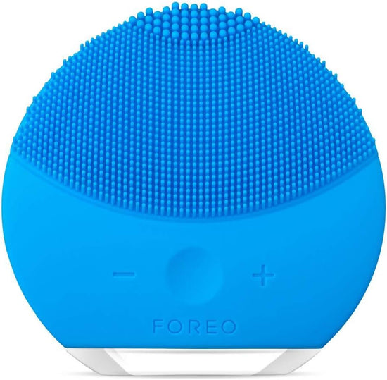 FOREO LUNA mini 2 Facial Cleansing Brush - Travel Accessories - Face Massager Electric - All Skin Types Ultra-hygienic Skincare - Simple Face Wash - Silicone Electric Face Cleanser - Aquamarine